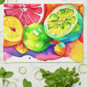 Tropisches Obst Cartoon Kunst Geschirrtuch (Gefaltet)