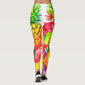 Tropisches Obst Cartoon Kunst Leggings (Rückseite)