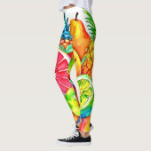 Tropisches Obst Cartoon Kunst Leggings (Links)