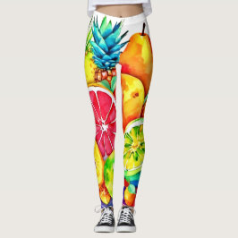 Tropisches Obst Cartoon Kunst Leggings
