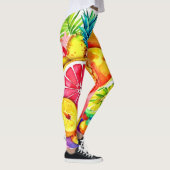 Tropisches Obst Cartoon Kunst Leggings (Rechts)