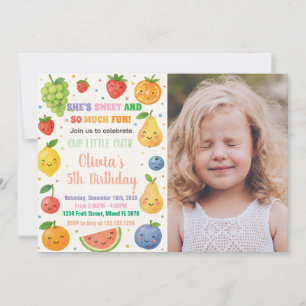 Tropisches Obst Geburtstag Einladung mit Foto
