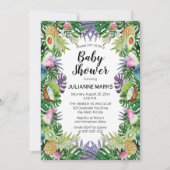 Tropisches Obst| Greenery Summer Baby Dusche Einladung (Vorderseite)