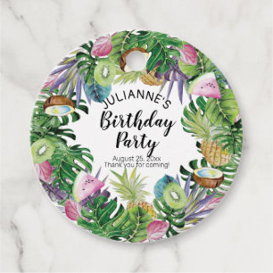 Tropisches Obst Greenery Summer Birthday Party Geschenkanhänger