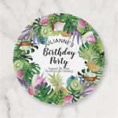 Tropisches Obst | Greenery Summer Birthday Party Geschenkanhänger (Vorderseite)