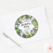 Tropisches Obst | Greenery Summer Birthday Party Runder Aufkleber (Umschlag)