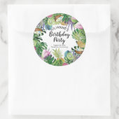 Tropisches Obst | Greenery Summer Birthday Party Runder Aufkleber (Tasche)