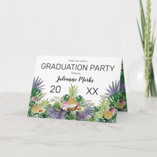 Tropisches Obst | Greenery Summer Graduation Party Einladung