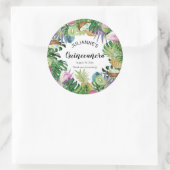 Tropisches Obst | Greenery Summer Quinceañera Runder Aufkleber (Tasche)