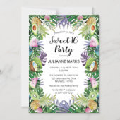 Tropisches Obst | Greenery Summer Sweet 16 Party Magneteinladung (Vorderseite)