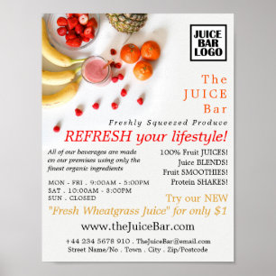 Tropisches Obst, Juice Bar Advertising Poster