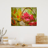 Tropisches Obst Noch Leben Original Aquarellkunst Poster (Küche)