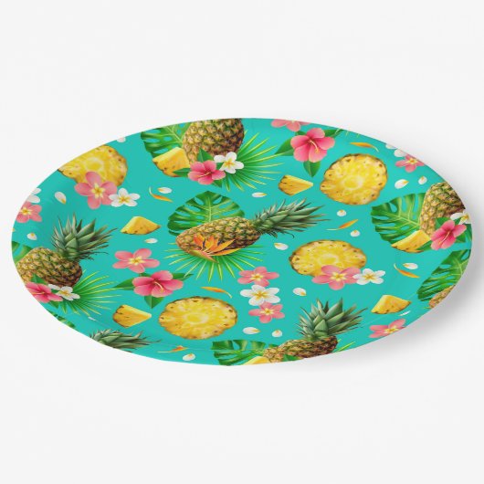 Tropisches Obst Pappteller (Schrägansicht)