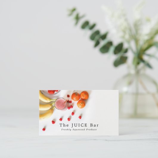 Tropisches Obst, Saft, Bar Visitenkarte (Stehend Vorderseite)