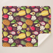 Tropisches Obst Sherpa Blanket Sherpadecke (Vorderseite (Horizontal))