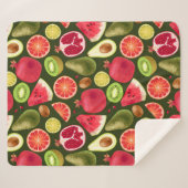 Tropisches Obst Sherpa Blanket Sherpadecke (Vorderseite (Horizontal))