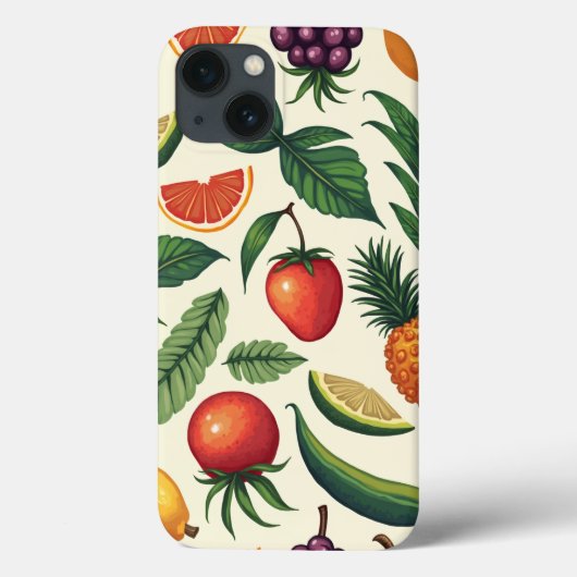 tropisches Obst- und Gemüsemuster Ipon 13 Fall Case-Mate iPhone Hülle (Rückseite)