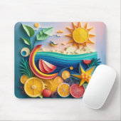 Tropisches Obst und Strandgewächse Mousepad (Mit Mouse)