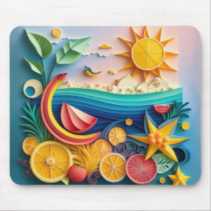 Tropisches Obst und Strandgewächse Mousepad