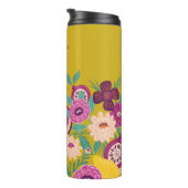 Tropisches Obst und Wildblumen botanisches Grün Thermosbecher (Nach rechts gedreht)