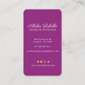 Tropisches Obst und Wildblumen Botanisches Rosa Visitenkarte (Rückseite)