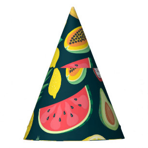 Tropisches Obst Vintages Muster Bliss Partyhütchen