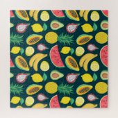 Tropisches Obst Vintages Muster Bliss Puzzle (Horizontal)
