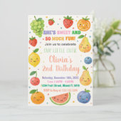 Tropisches Obst zum Geburtstag Einladung (Stehend Vorderseite)