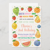 Tropisches Obst zum Geburtstag Einladung (Vorne/Hinten)