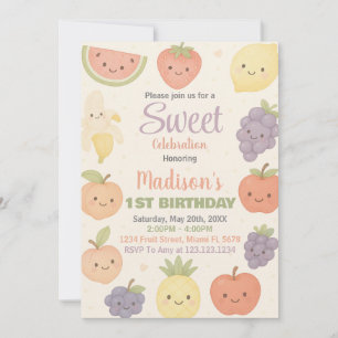 Tropisches Obst zum Geburtstag Einladung