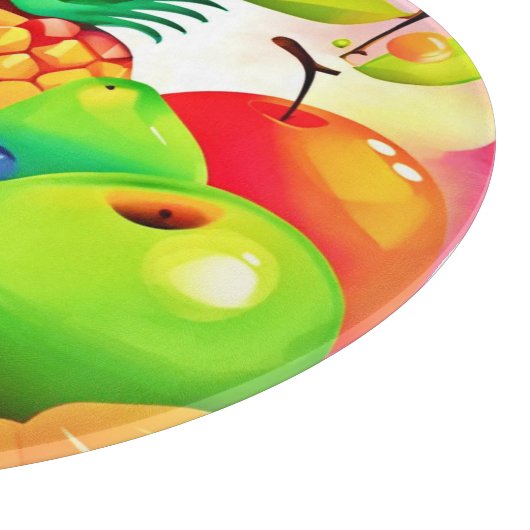 Tropisches Obstsortiment Schneidebrett (Ecke)