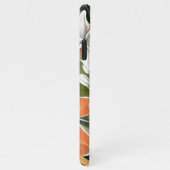 Tropisches Orange & Blume Wasserfarbmuster iPhone Hülle (Rechte Seite)