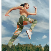 Tropisches Orange & Blume Wasserfarbmuster Leggings