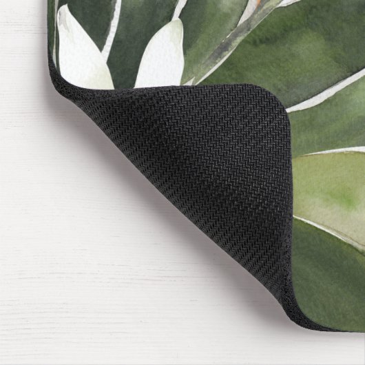 Tropisches Orange & Blume Wasserfarbmuster Mousepad (Ecke)