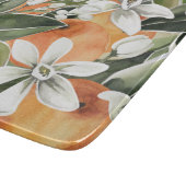 Tropisches Orange & Blume Wasserfarbmuster Schneidebrett (Ecke)