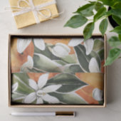 Tropisches Orange & Blume Wasserfarbmuster Seidenpapier (Geschenk)