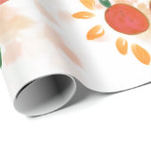 Tropisches Orange- und Blätter-Muster Geschenkpapier (Rolleneckpunkt)