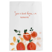 Tropisches Orange- und Blätter-Muster Mittlere Geschenktüte (Rückseite)