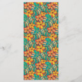 Tropisches Orange- und Gelb-Blumenmenü Menükarte (Rückseite)