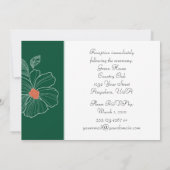 Tropisches Orange und grüne Hochzeitseinladung Einladung (Rückseite)