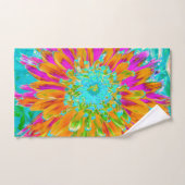 Tropisches Orange und heiß rosa Dekorative Dahlia Badhandtuch Set (Handtuch)