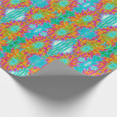 Tropisches Orange und heiß rosa Dekorative Dahlia Geschenkpapier (Ecke)