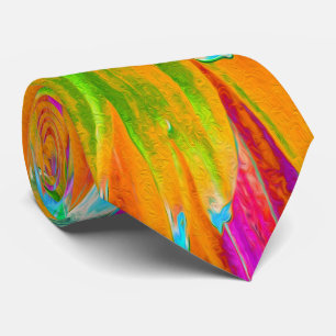 Tropisches Orange und heiß rosa Dekorative Dahlia Krawatte