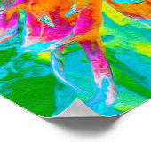 Tropisches Orange und heiß rosa Dekorative Dahlia Poster (Ecke)