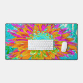 Tropisches Orange und heiß rosa Dekorative Dahlia Schreibtischunterlage (Tastatur & Maus)