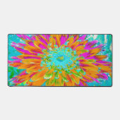 Tropisches Orange und heiß rosa Dekorative Dahlia Schreibtischunterlage (Vorderseite)