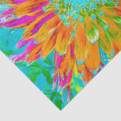 Tropisches Orange und heiß rosa Dekorative Dahlia Seidenpapier (Ausschnitt)