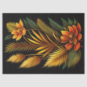 Tropisches Orangefarbenes Artwork Seidenpapier (Vorderseite)