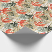 Tropisches Orangen-Anthurium-Brautparty Geschenkpapier (Ecke)