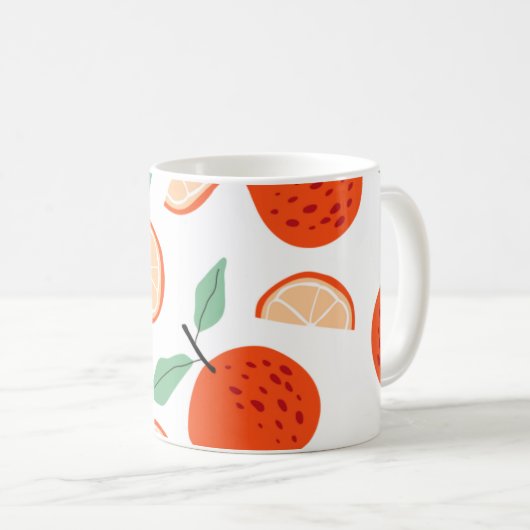 TROPISCHES Orangenzitrusmuster Kaffeetasse (VorderseiteRechts)